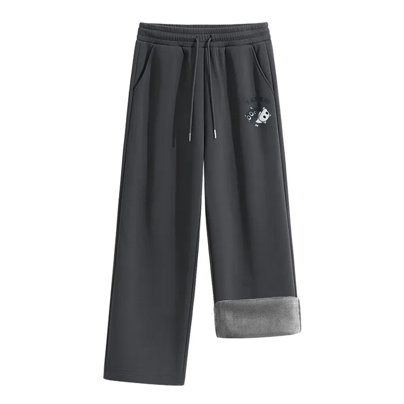 Детские брюки утепленные на флисе MINISO, Tai Chi Cat Pants Logo, Dark Gray