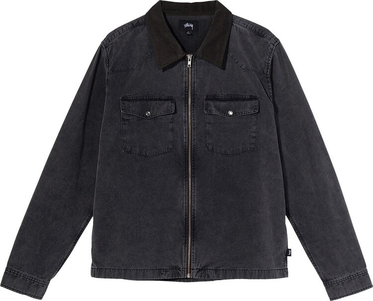 

Рубашка Stussy Washed Canvas Work Shirt 'Black', черный