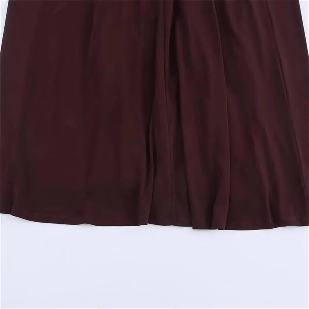 Женское элегантное платье макси с открытой спиной A-силуэта, Wine Red — фото 2