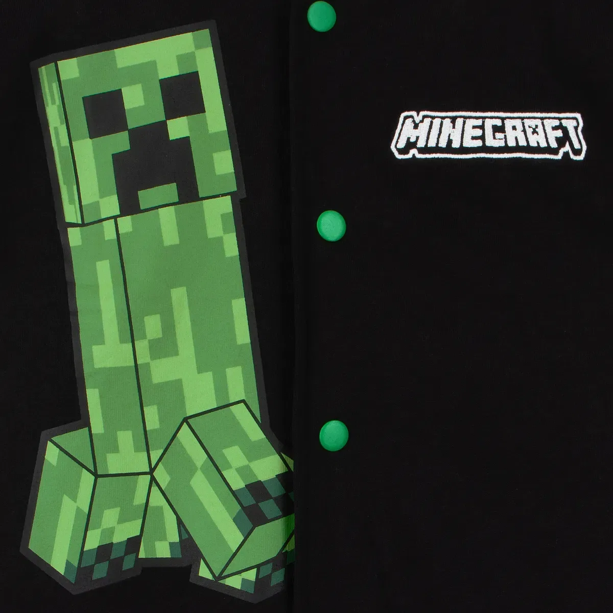 Детская куртка-бомбер с принтом Creeper Minecraft, Black — фото 3