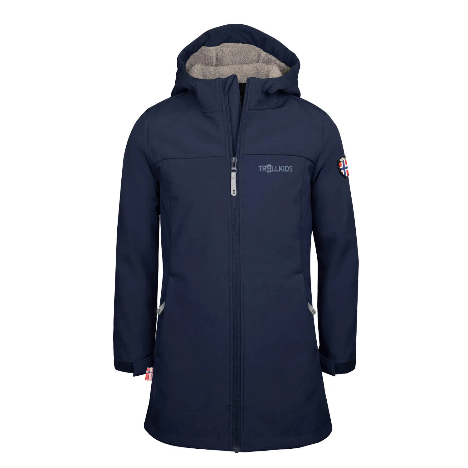Детское пальто для девочек с капюшоном Kristiansand Trollkids, Navyblau Orange