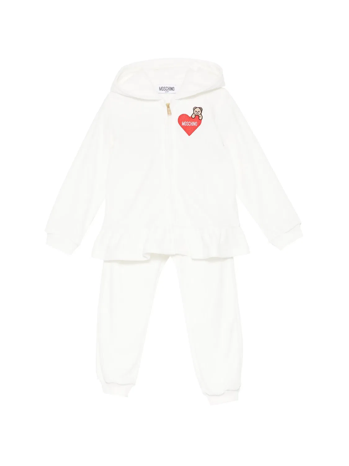 Спортивный костюм с нашивкой-логотипом Moschino Kids, белый
