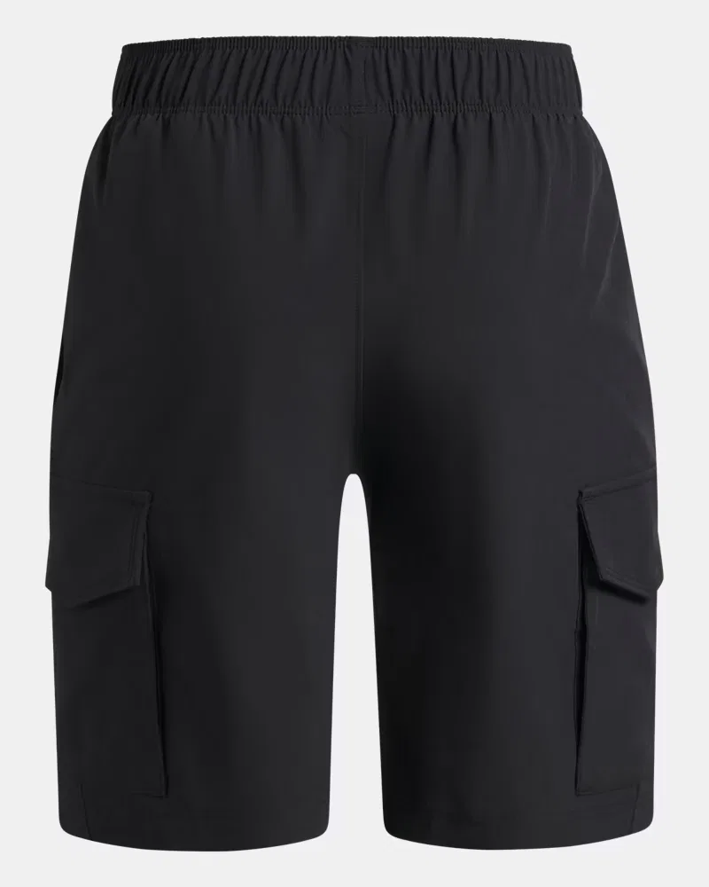 Шорты-карго с длиной по внутреннему шву 18 см, водоотталкивающие UA Tech Woven UnderArmour, Black — фото 2