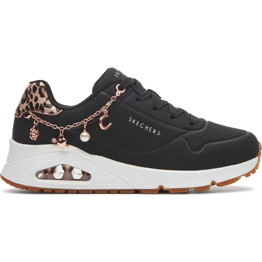 Детские кроссовки Street Uno Skechers, Black/Leopard — фото 2