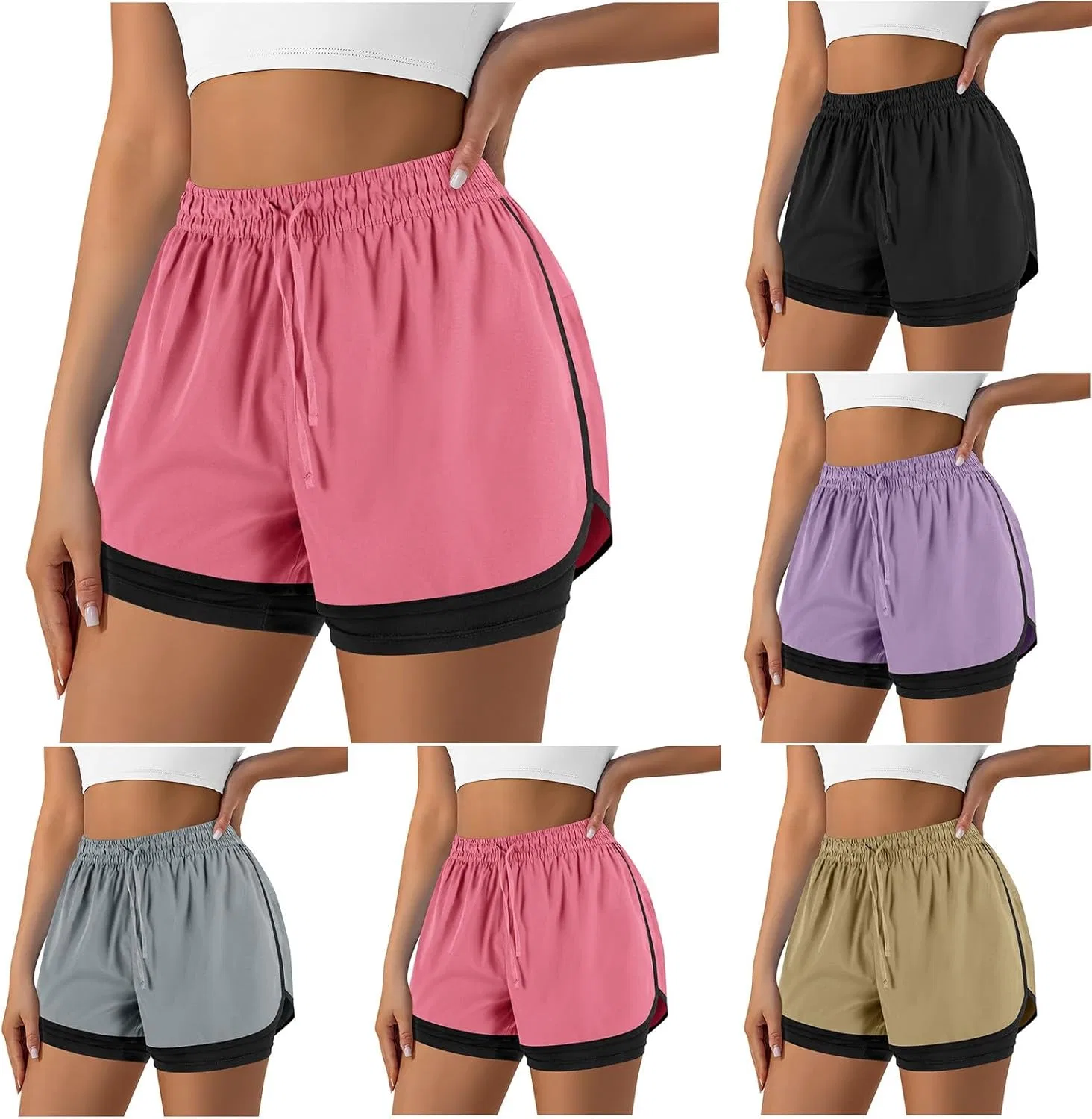 Женские шорты для активного отдыха с карманами, Generic, 01-hot Pink