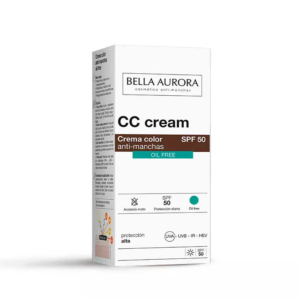 Cc крем Cc cream anti-manchas oil free spf50 Bella Aurora, 30 мл. — фото 3