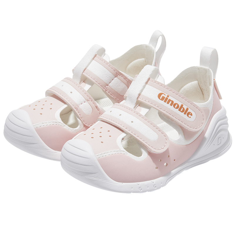 Детские сандалии Abrasion Resistant Breathable для малышей GINOBLE, розовый/белый — фото 4