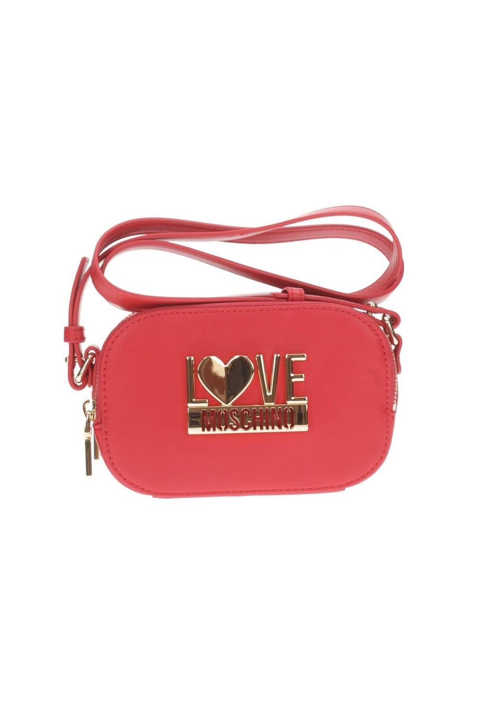 

Сумка кросс-боди Love Moschino овальная декорированная, красная
