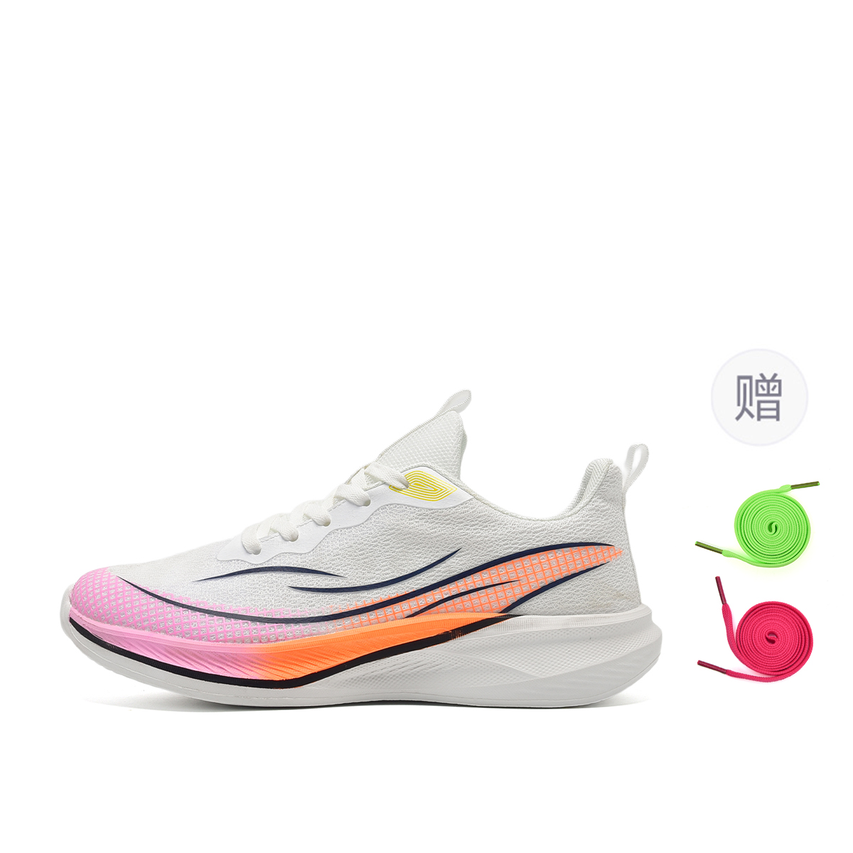 

7 SEVFUN Дышащие низкие кроссовки для увеличения роста унисекс оранжево-розовые (2 пары шнурков разного цвета, по 1 штуке каждого), цвет Orange Pink (2-Color Shoelace, 1 Pack Each)