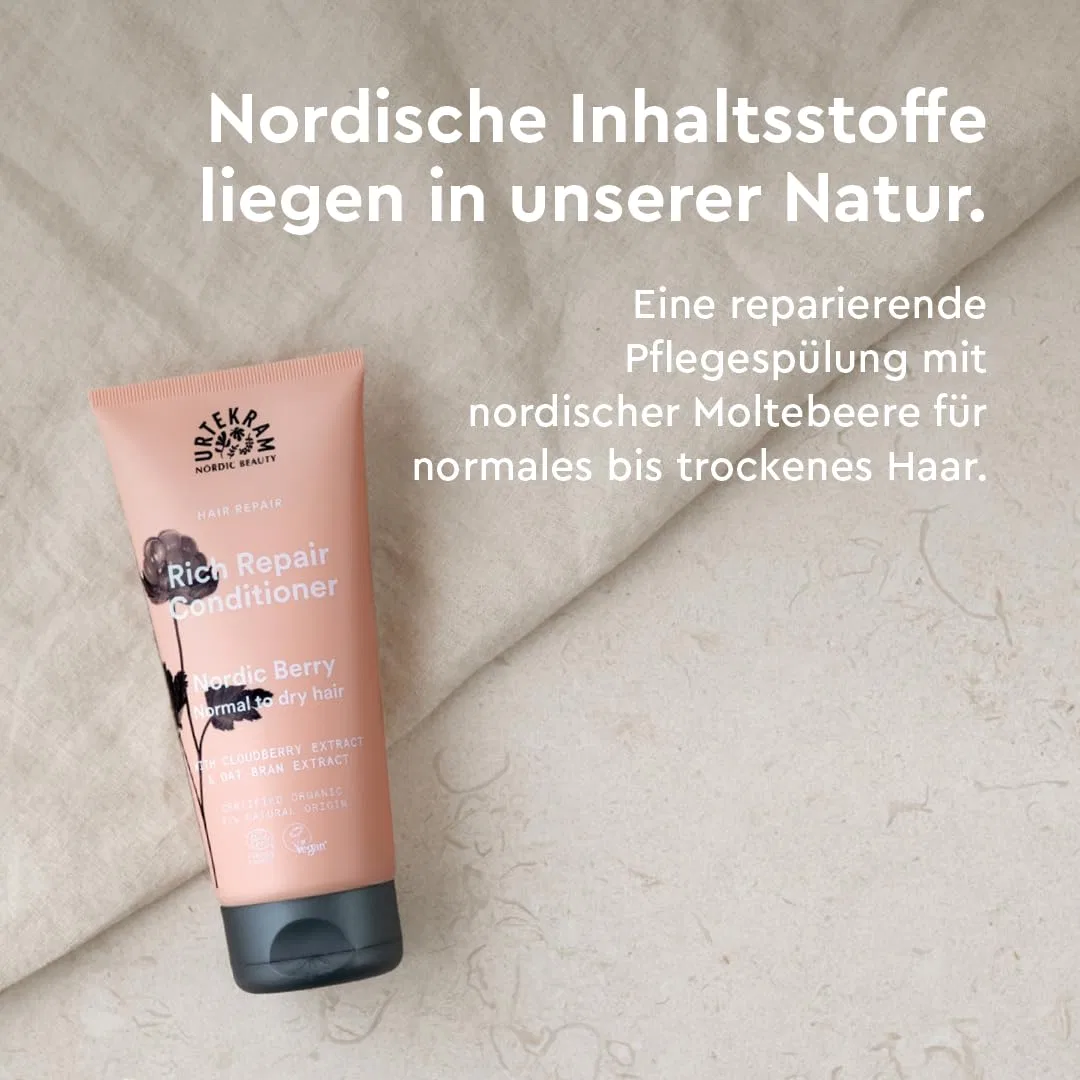 Кондиционер Urtekram Nordic Berry Rich Repair с морошкой, овсяным маслом и алоэ вера, 180 мл Urtekram — фото 2