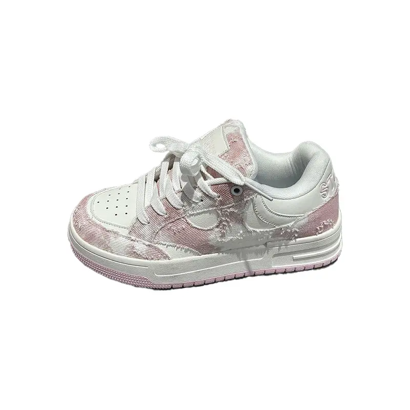 

RYAW Низкие скейтерские кроссовки унисекс бело-розовые, цвет White Pink