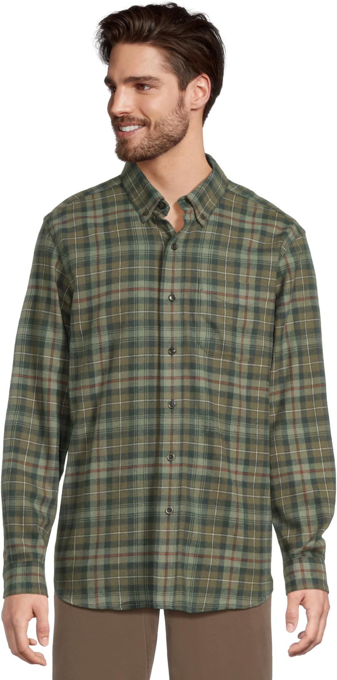 

Мужская фланелевая рубашка в шотландскую клетку, традиционный крой L.L.Bean, Mackenzie Weathered