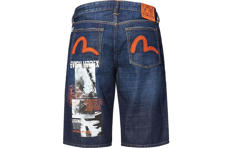 

Джинсовые шорты мужские джинсовые синие Evisu, синий