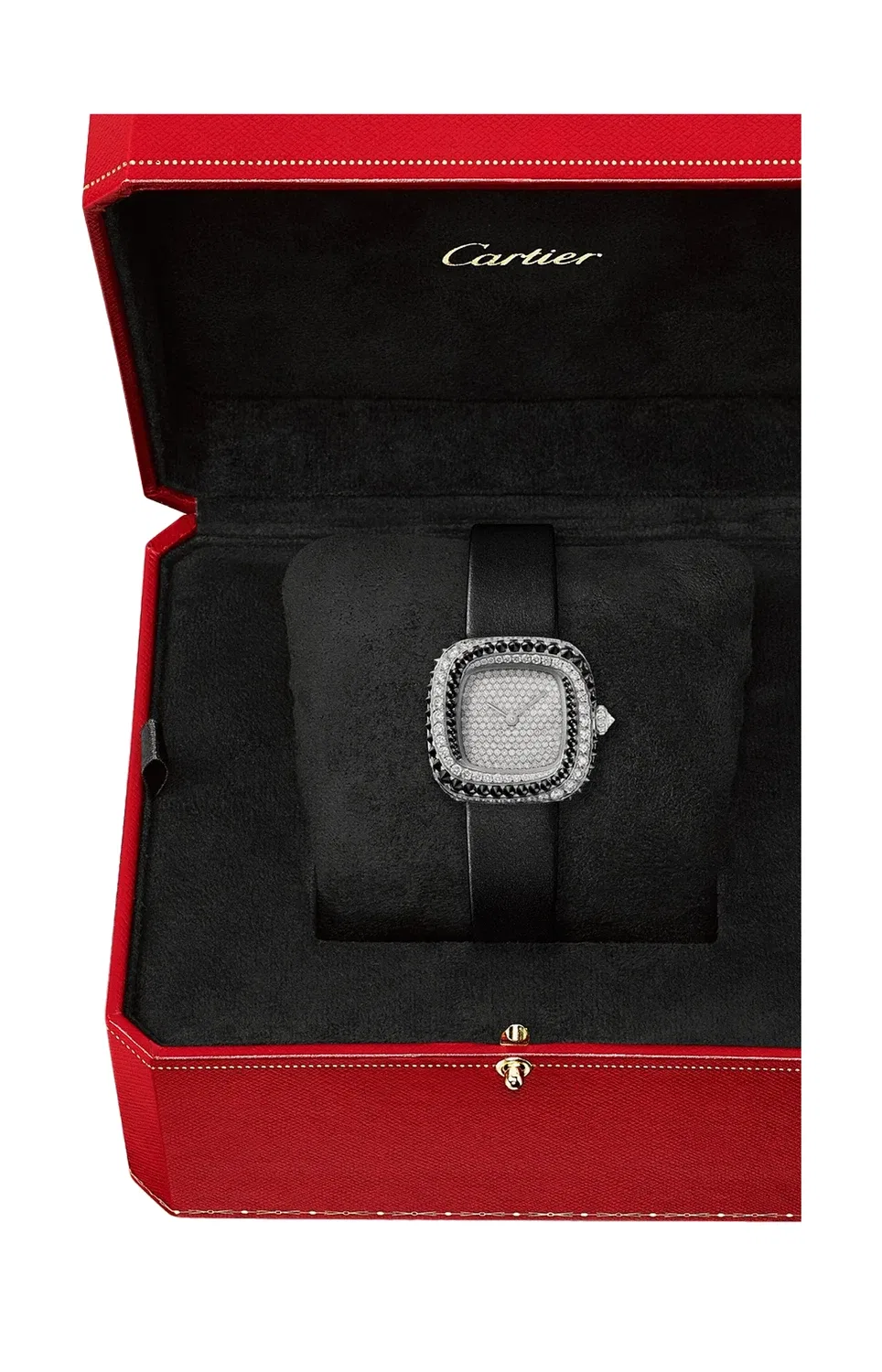 COUSSIN DE CARTIER, малая модель, кварц, белое золото, бриллианты - WJCS0006, золотой — фото 2