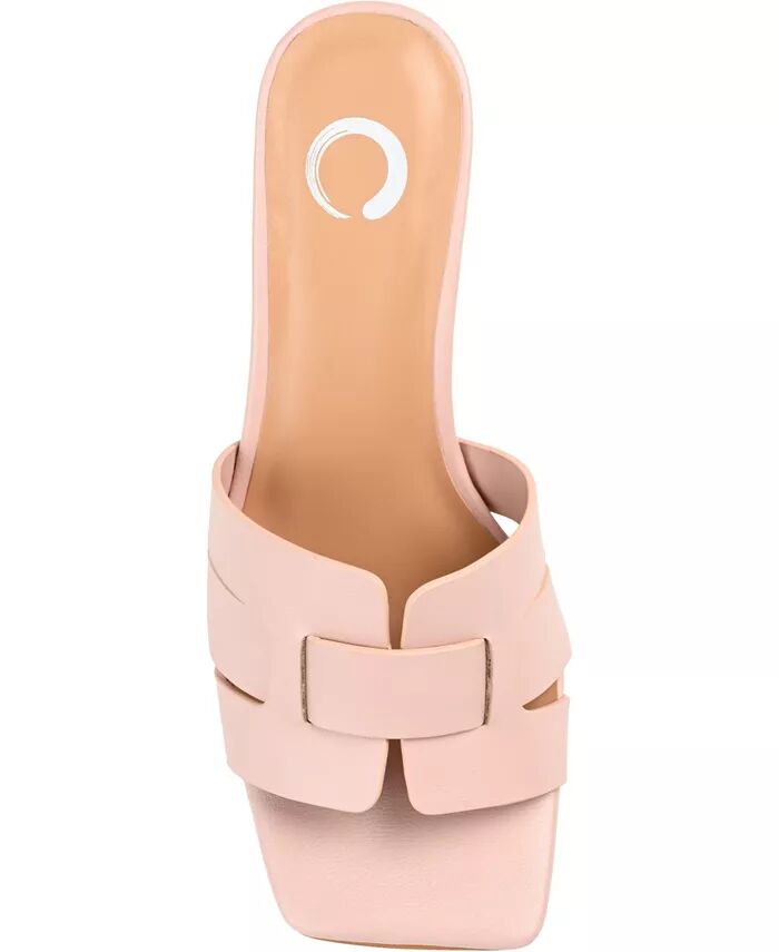 Женские босоножки Renatta Woven Block Heel Dress Sandals Journee Collection, розовый — фото 4