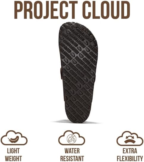 Мужские сабо Project Cloud - 100 натуральная кожа полного слоя, сабо с мемори-пеной для мужчин, поддержка свода стопы, пробковая стелька, противоскользящая подошва (Brooklyn), шоколадный — фото 4