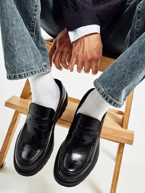 Мужские лоферы из искусственной кожи Petrified Corf Double Sole BSQT by Classy чёрные