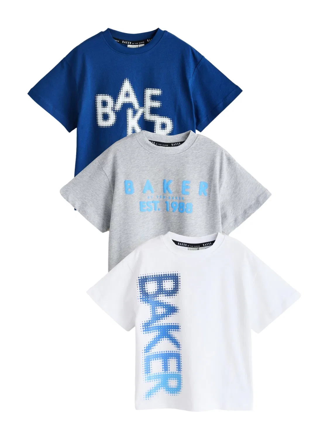 Рубашка Baker by Ted Baker синего темно-синего, серого и белого цветов