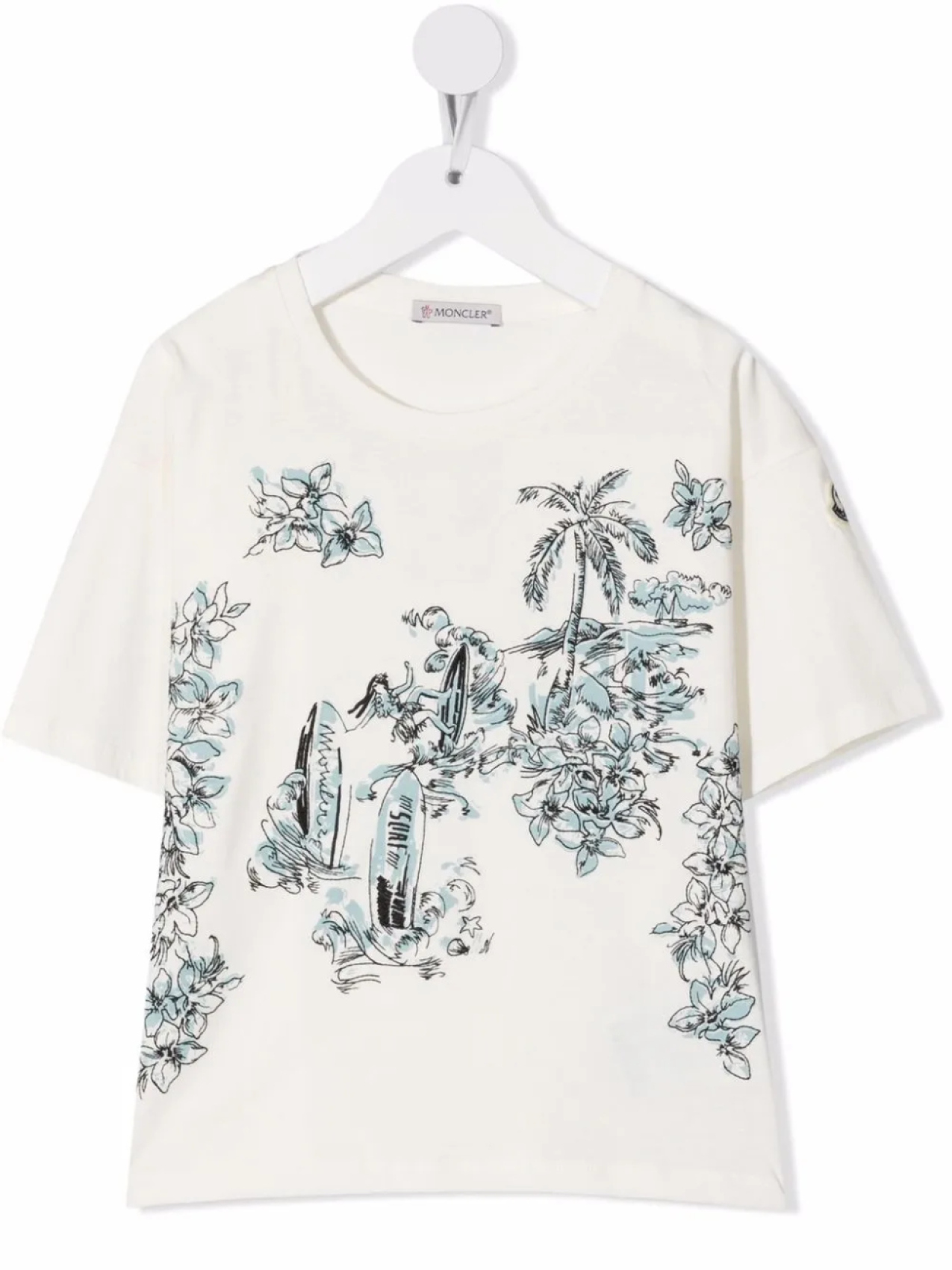 

Moncler Enfant футболка с принтом, белый
