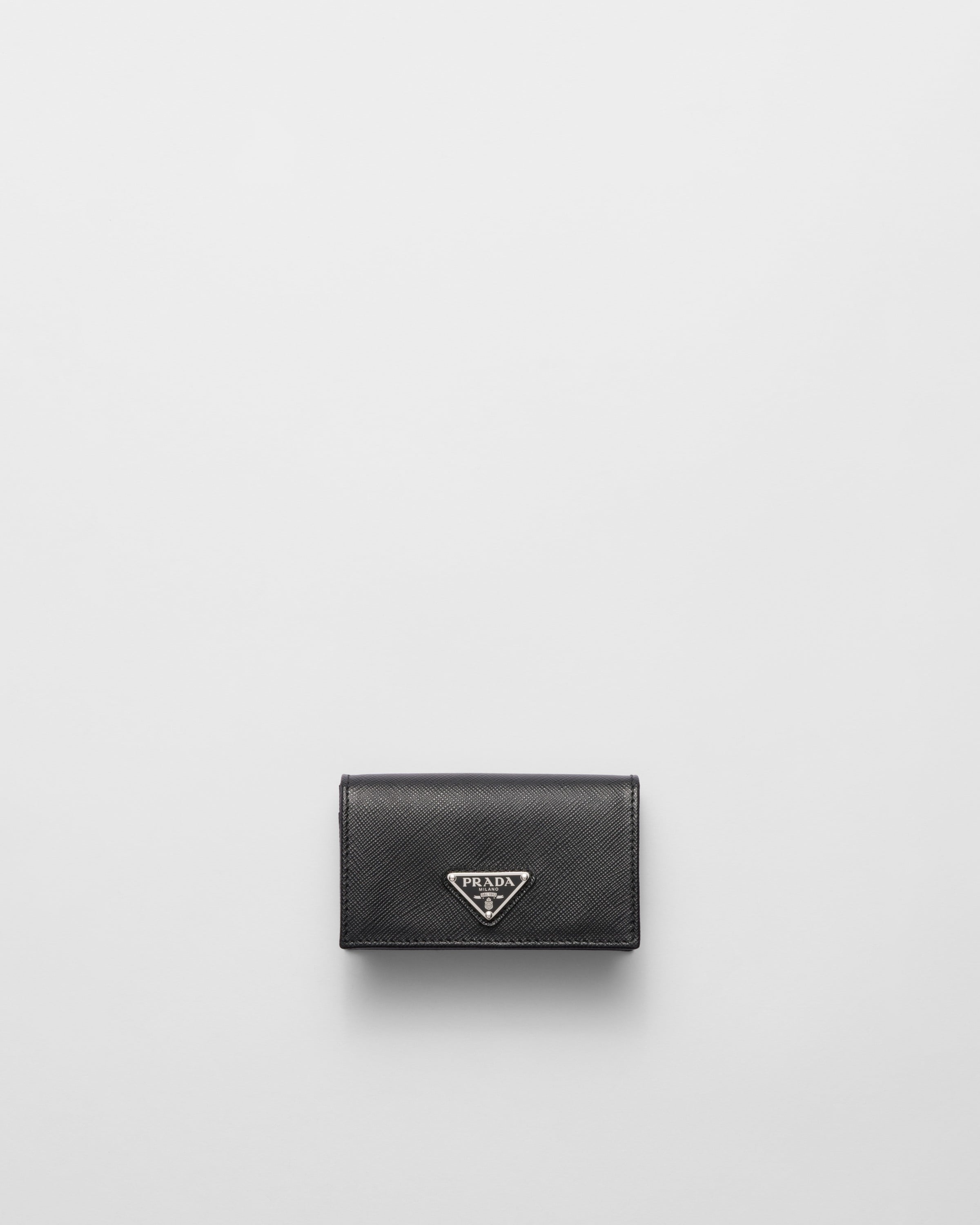 

Кардхолдер из сафьяновой кожи Prada, черный