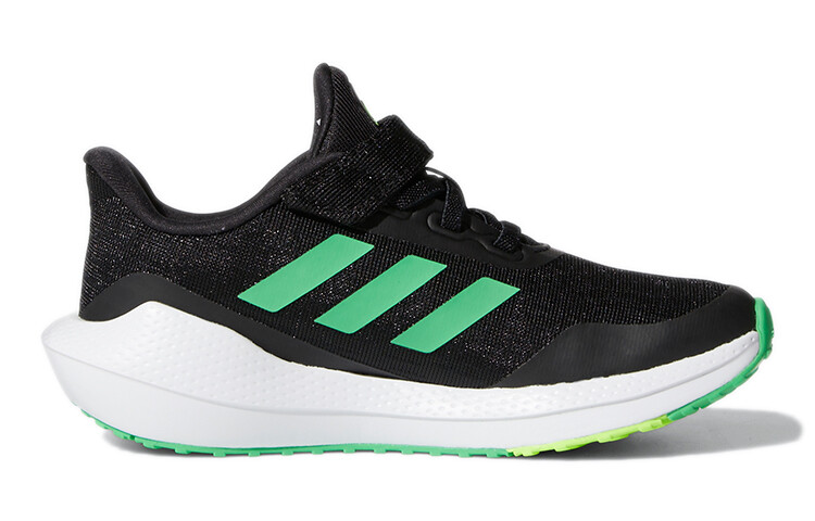 EQ21 Run Kids Кроссовки детские низкие Carbon Black/зеленые Adidas — фото 2