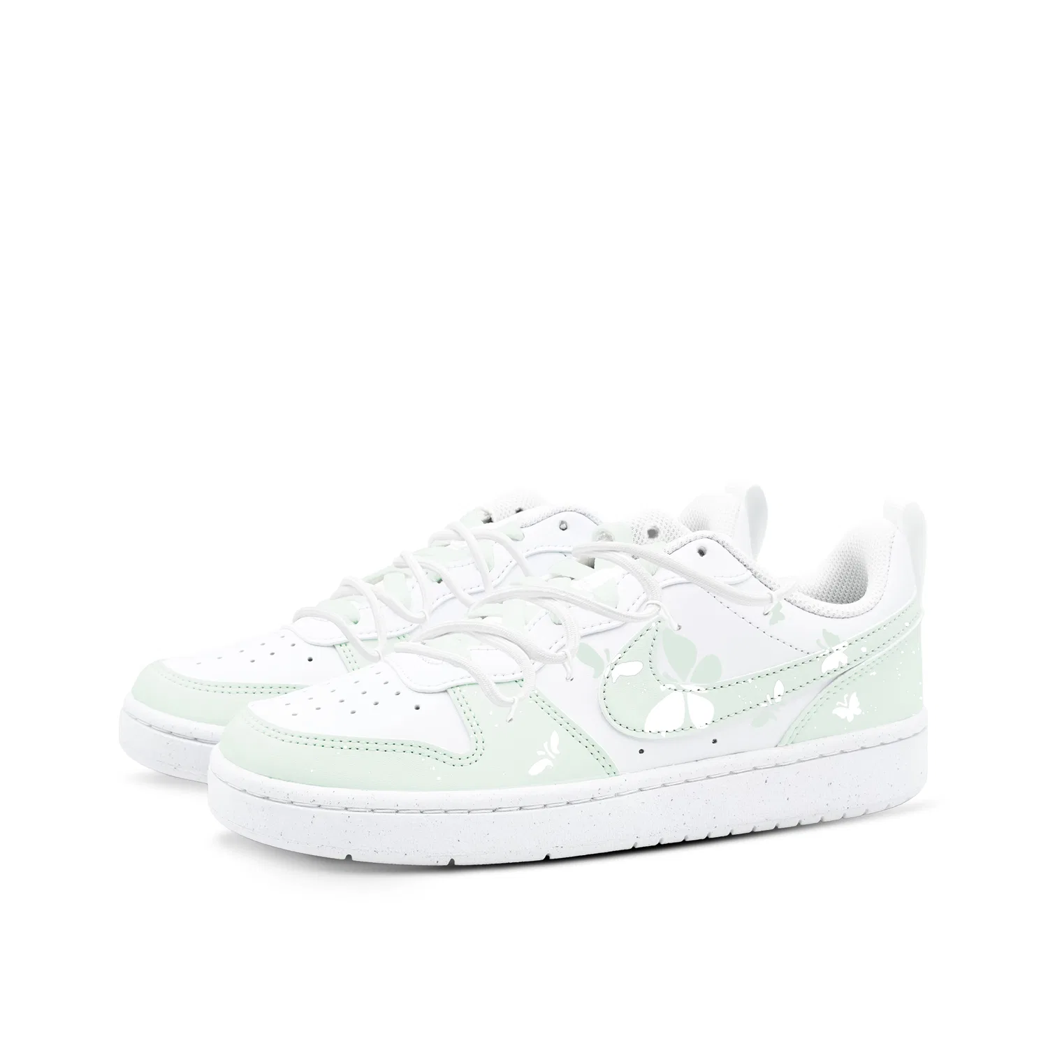 Детские кеды Nike Court Borough Low 2 Leather Green/White — фото 4