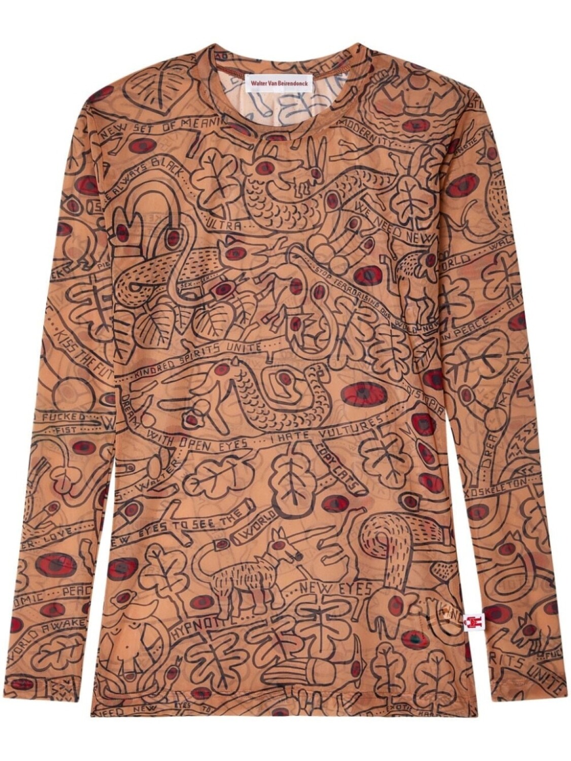 

Walter Van Beirendonck сетчатая футболка Otranto, нейтральный цвет