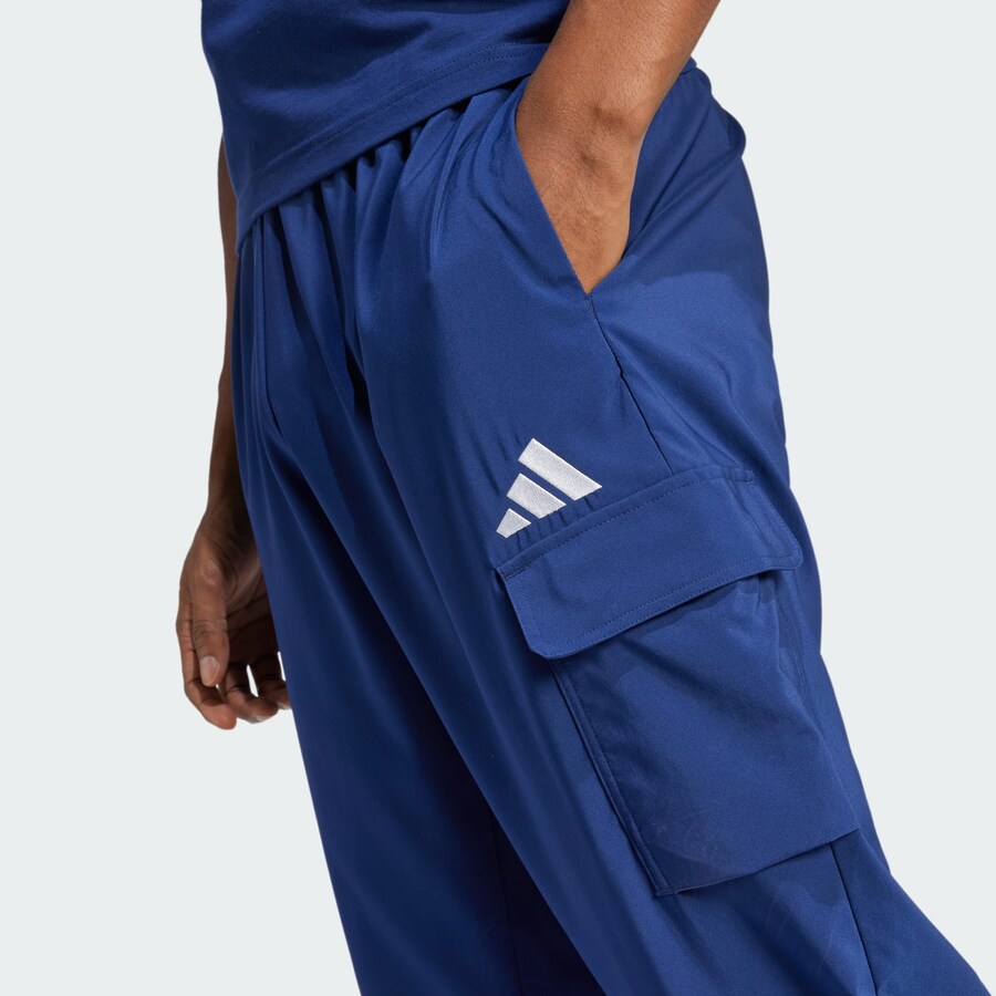 Длинные брюки ADIDAS SPORTSWEAR Tapered Workout Pants Essentials, темно-синий — фото 3