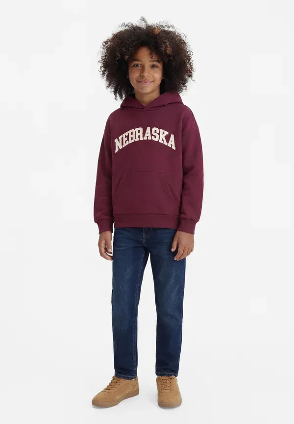 Толстовка Osjgraham sweat hoodie Only & Sons Junior, сиренево-винный/белый