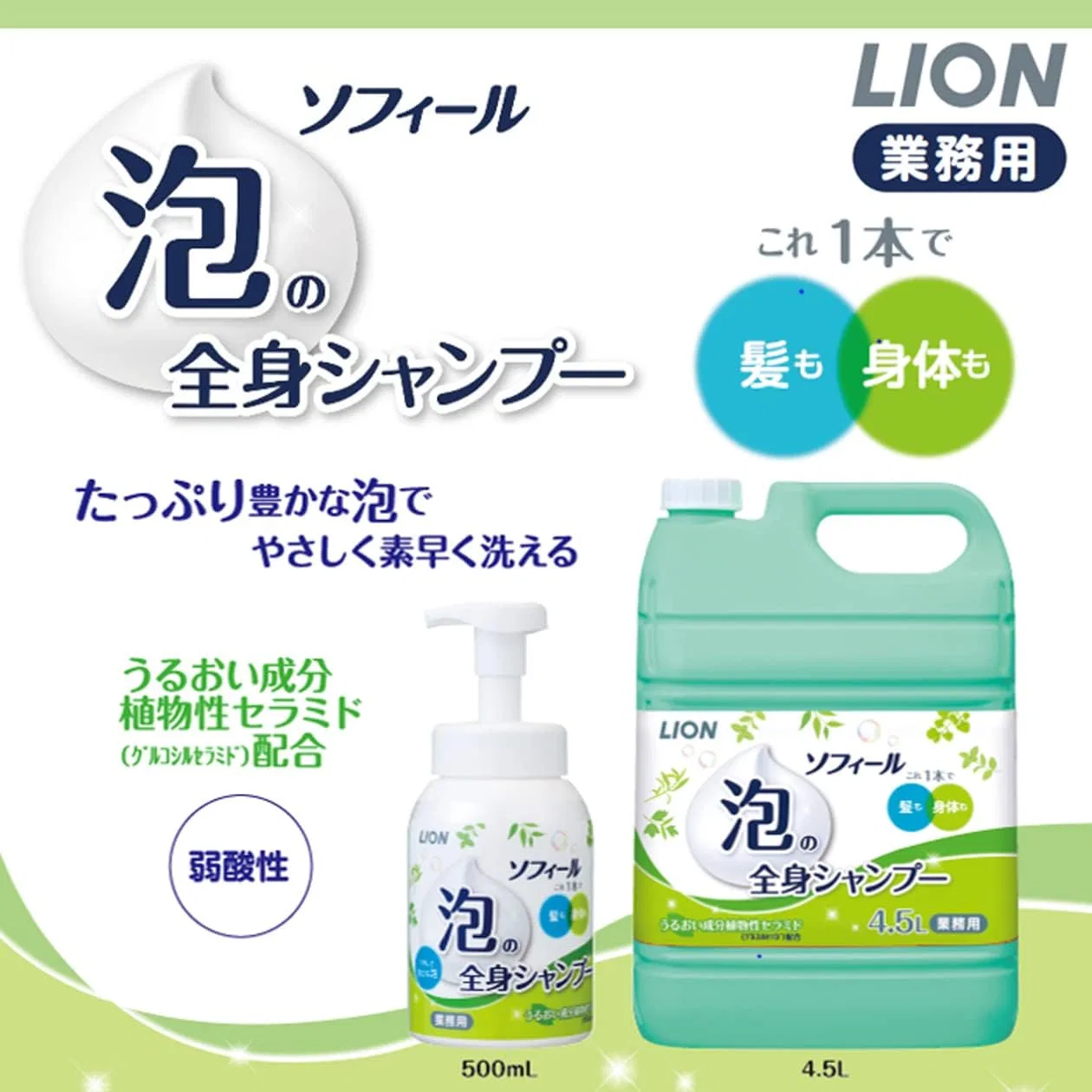 Пена для мытья тела Sofir Foaming Full Body Shampoo, Lion HyGiene, 4.5 л — фото 3