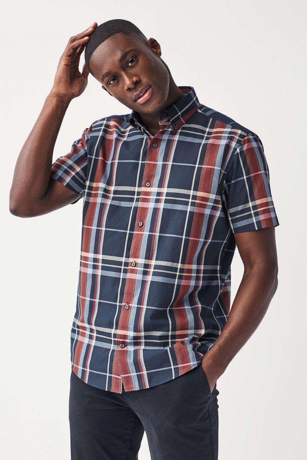 

Рубашка-Оксфорд на пуговицах которую легко гладить Next, синий