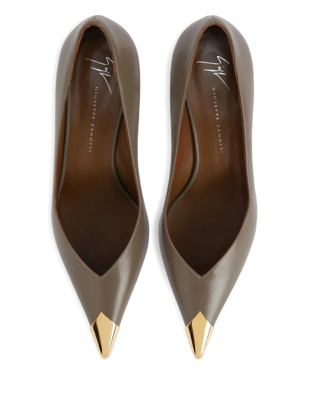 Туфли-лодочки Melaine с заостренным мысом, каблук 50 мм Giuseppe Zanotti, коричневый — фото 4