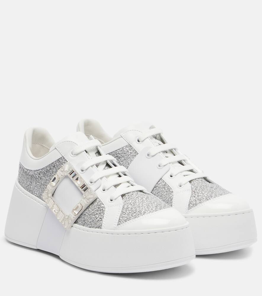 Кроссовки Viv' Skate с декоративными элементами Roger Vivier, B001(Bianco)+B200(Argegno