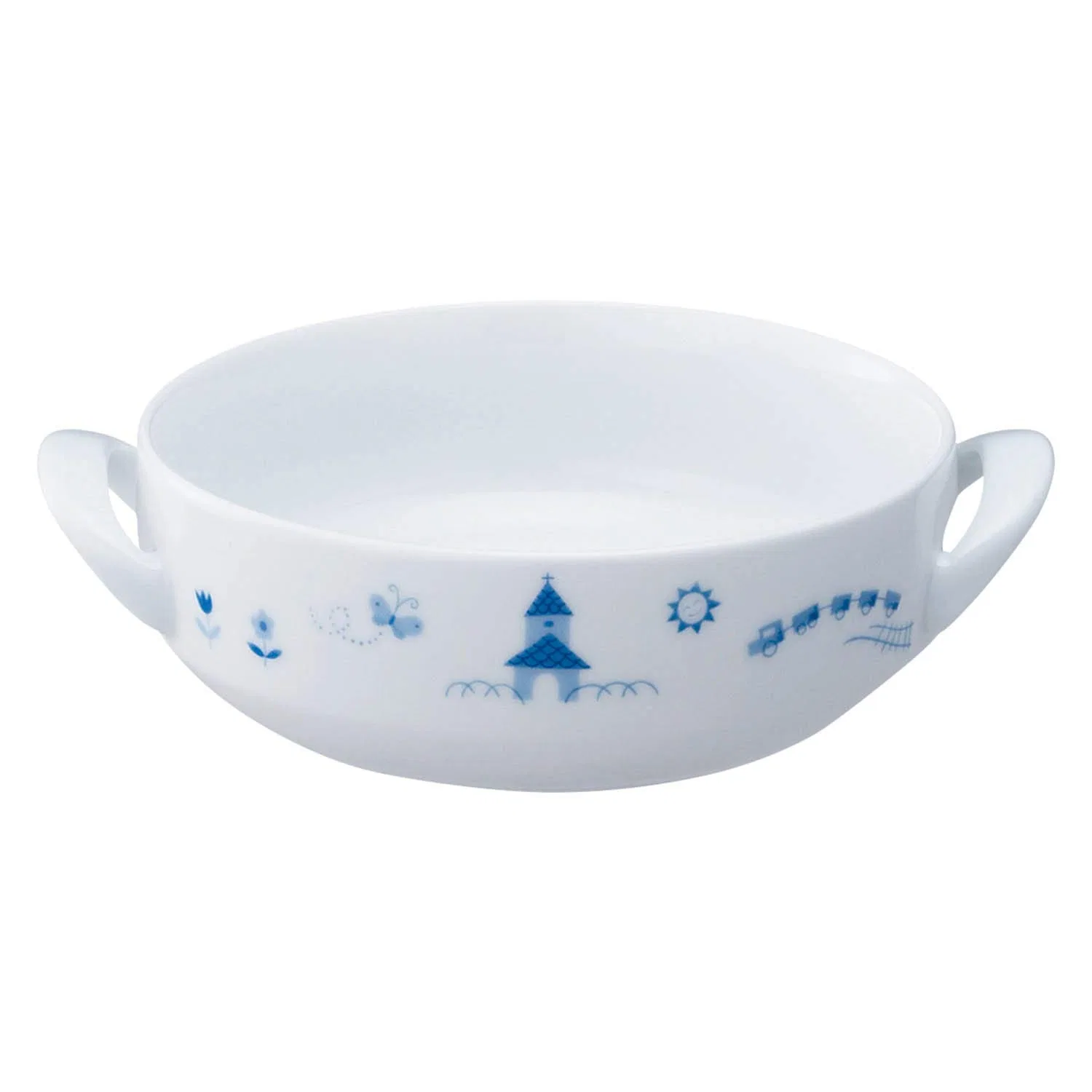 Детская миска с ручкой «Light Step» 16 см, голубая, от Noritake