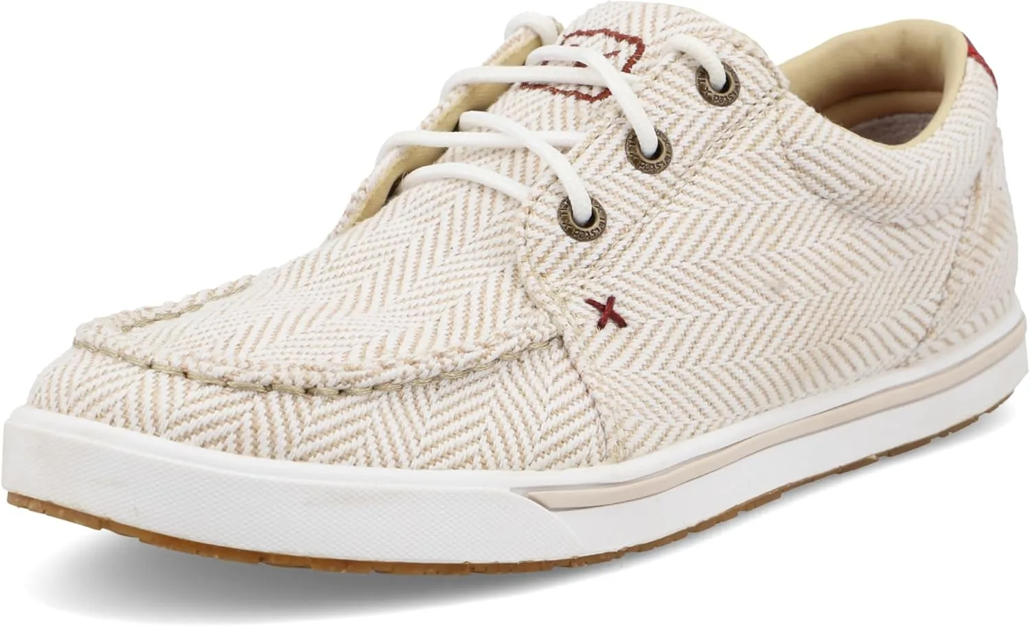 Мужские лоферы Twisted X Zero-X Chukka Driving Moc - кожаные лоферы с ручной обработкой натуральной кожи, белый/песочный