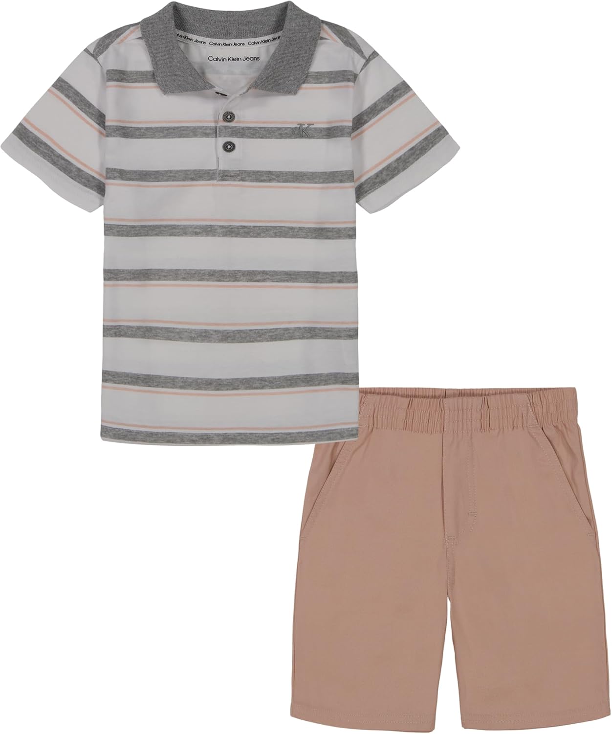 

Комплект из двух трикотажных шорт Calvin Klein для девочек, Heather / White / Rose