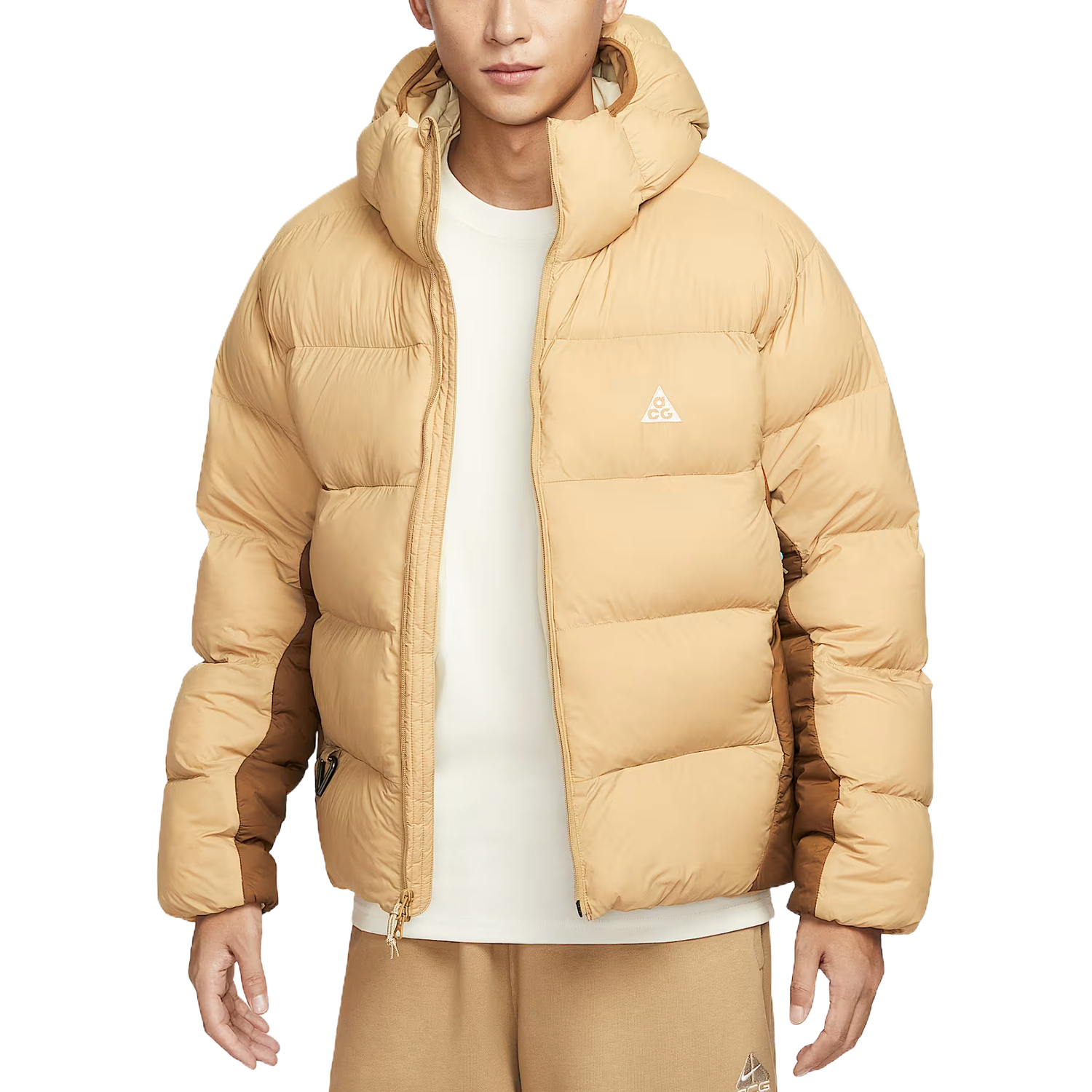 

Куртка-пуховик ACG 'Lunar Lake' PrimaLoft Therma FIT мужская Nike, коричневый/светлый хаки/белый