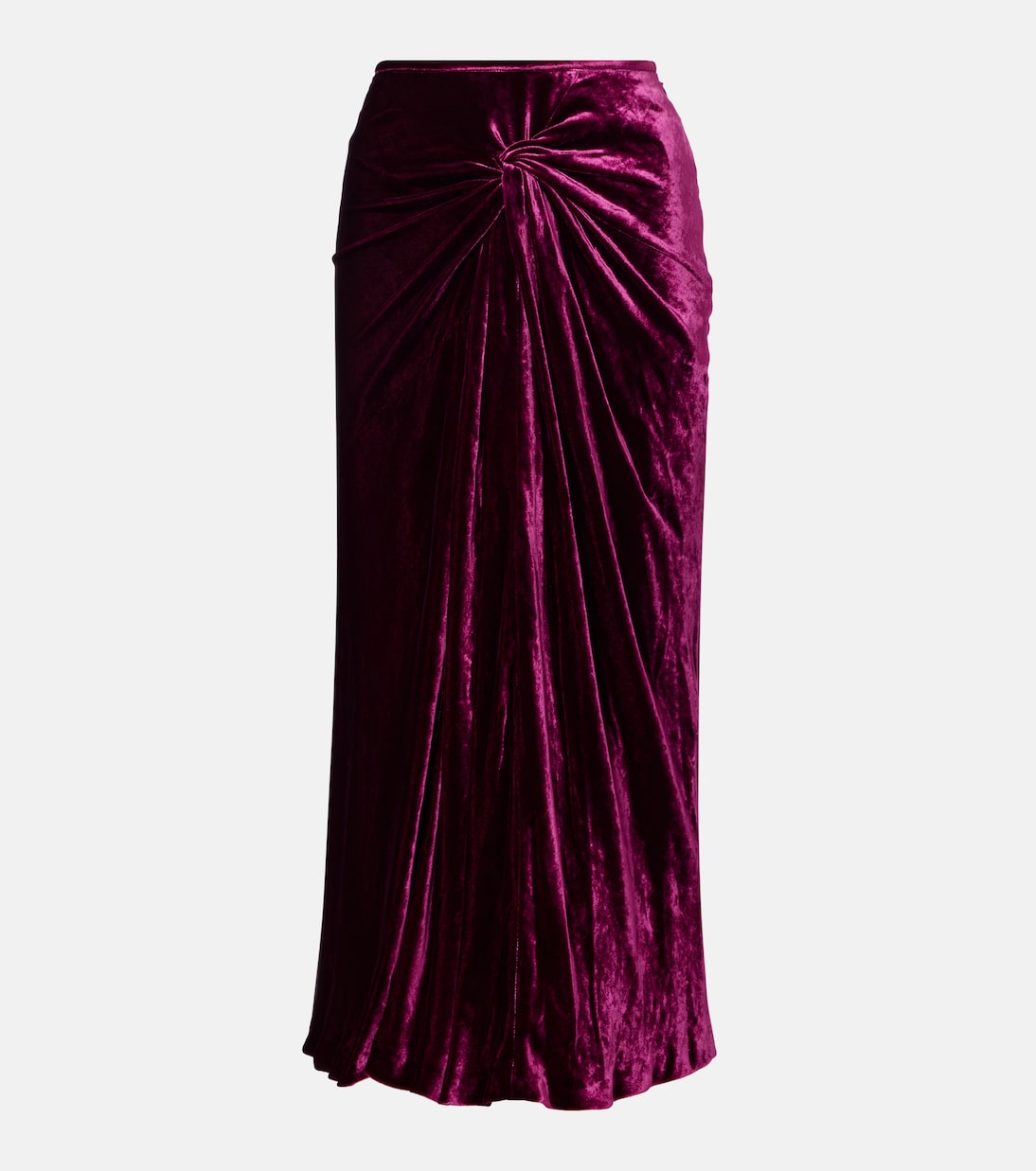 

Платье миди из бархата со сборками Dries Van Noten, Violet