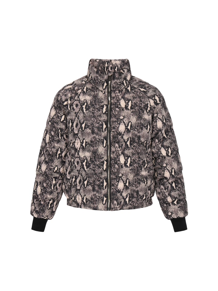 

Женская куртка бежевого цвета с разноцветными вставками faina