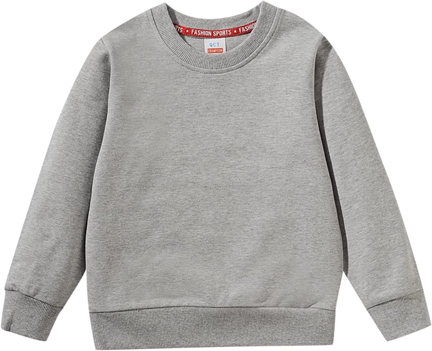 Худи детское, серое, Solid Patchwork Long Sleeve Round Sweatshirt, Generic