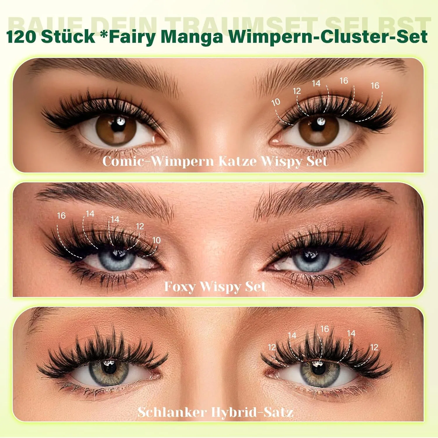 Набор накладных ресниц «Manga Eyelashes» от KEYYOU Keyyou, F04 — фото 2