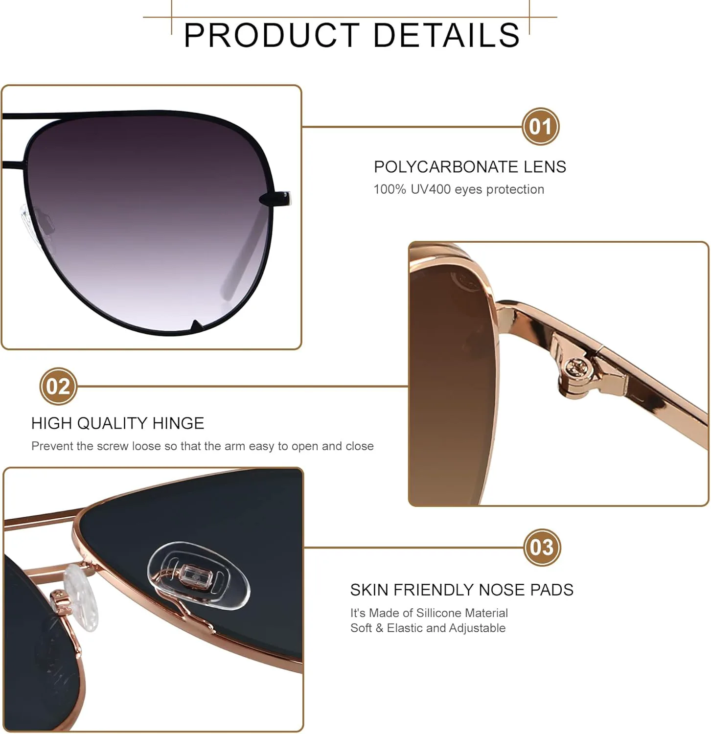 

Солнцезащитные очки-авиаторы ANDWOOD большого размера для женщин и мужчин, с защитой от УФ-излучения, модные солнцезащитные очки, (2pack) Fade + Mirror Silver