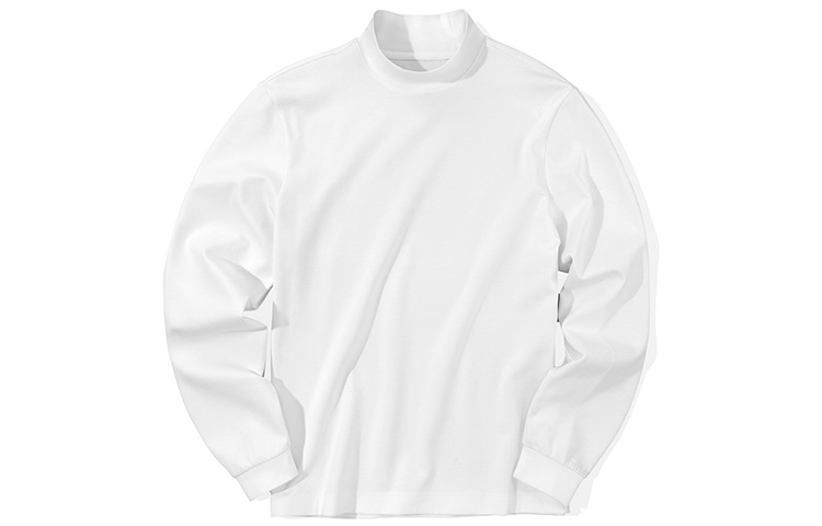 

Футболка мужская полуводолазка утепленная прямая посадка Mr.Bu, 【medium and high collar】айвори белый