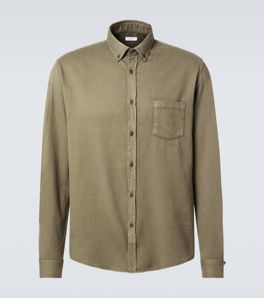 

Хлопковая фланелевая рубашка Sunspel, Khaki24