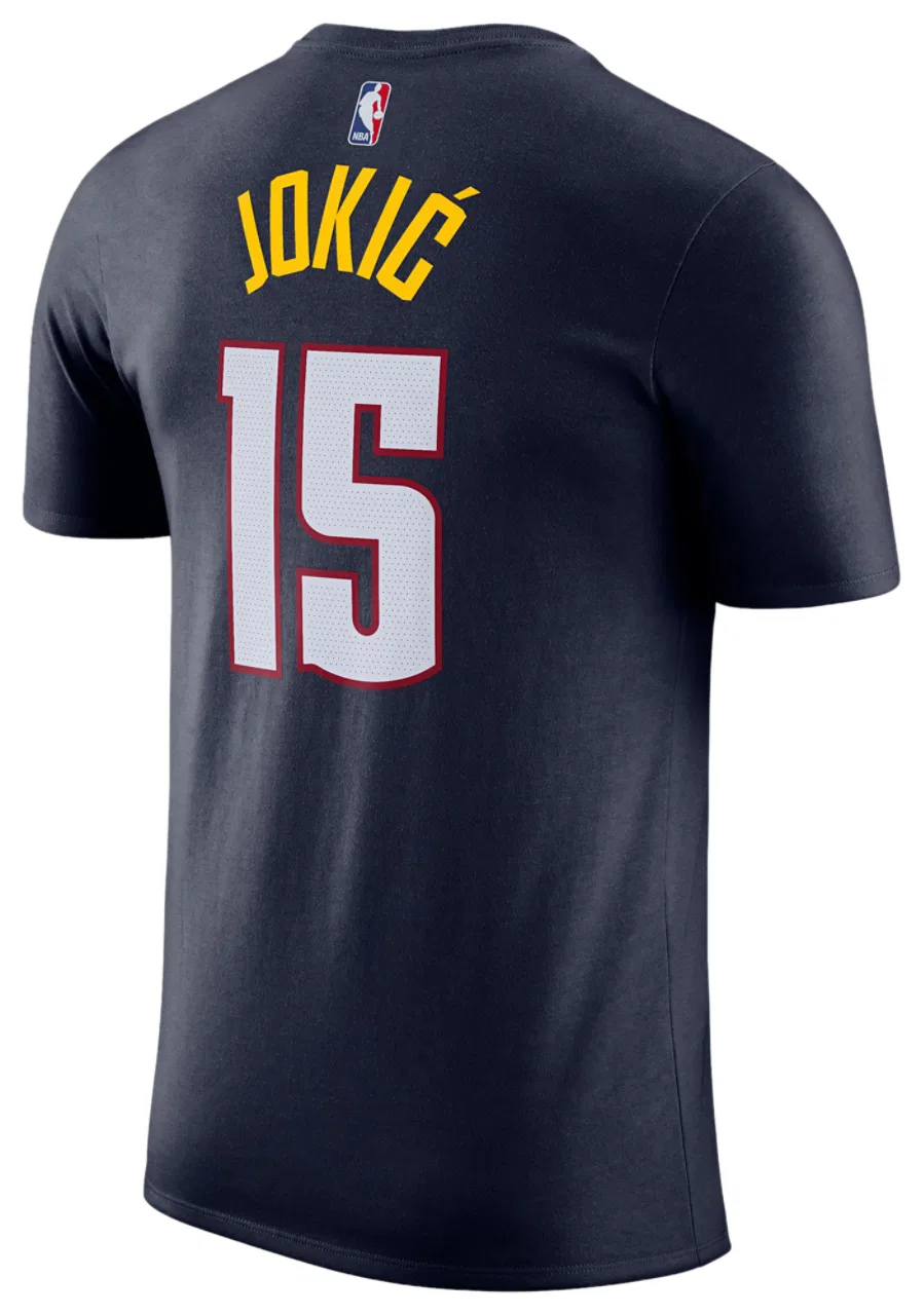 Футболка для мужчин Nuggets Name & Number Nike, цвет College Navy — фото 3
