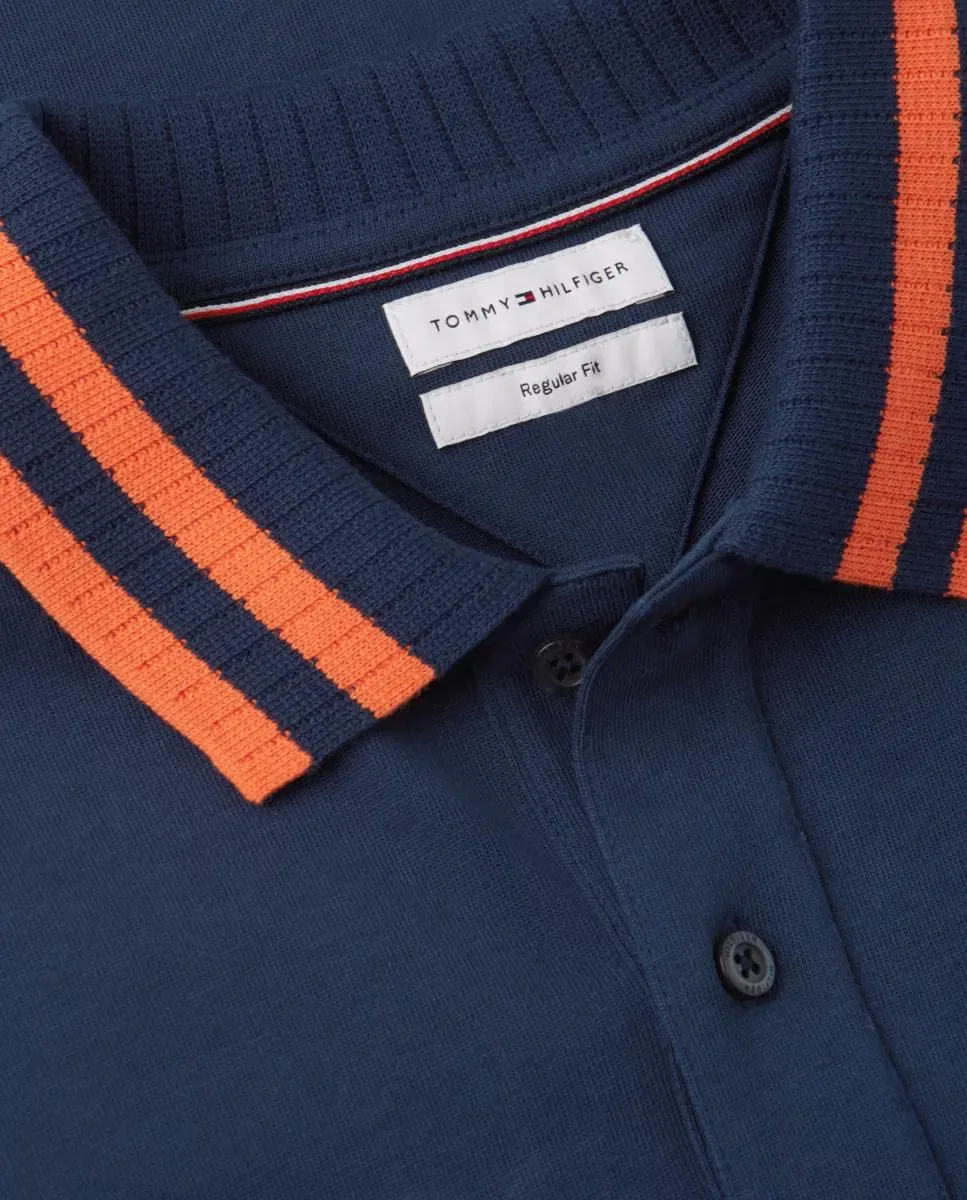 Мужское поло с контрастным воротником Tommy Hilfiger, Azul Marino — фото 4