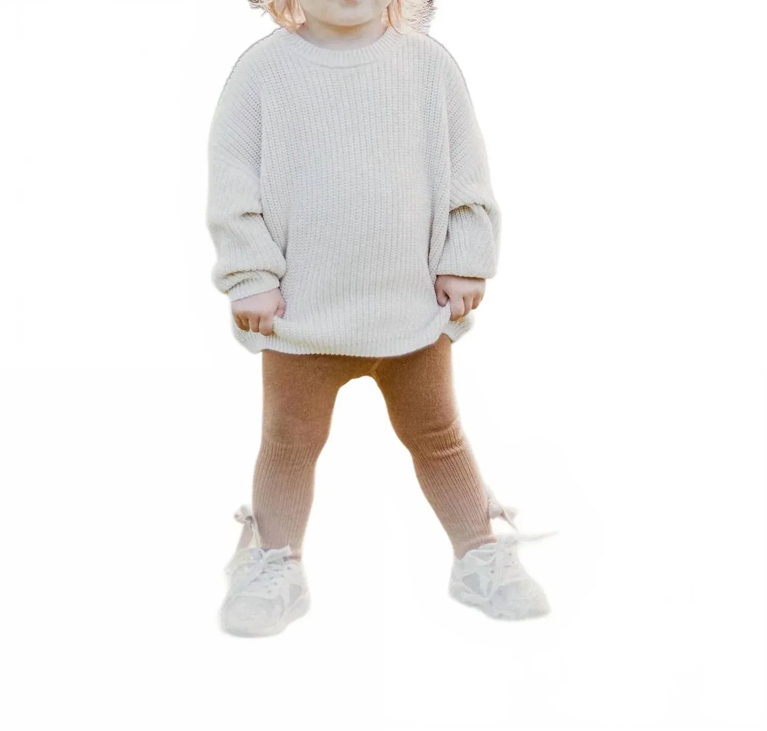 Детский свитер свободного кроя Liv La Olivia Kids, бежевый