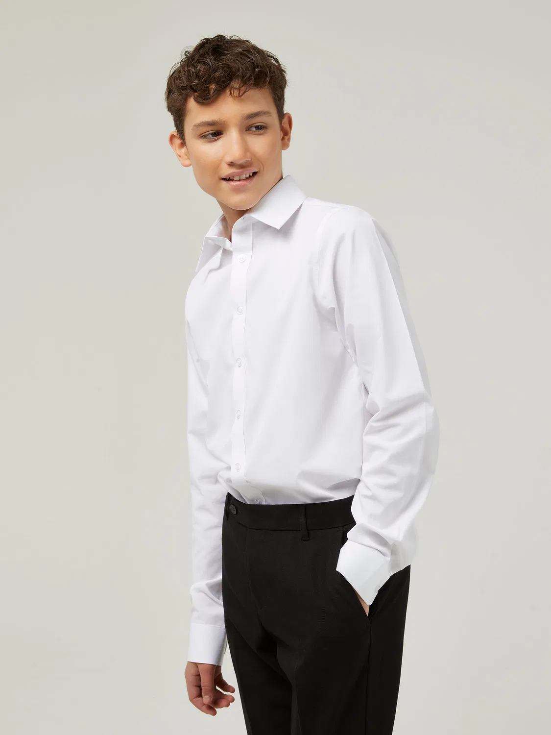 Рубашка школьная, slim fit Trutex, белый — фото 3