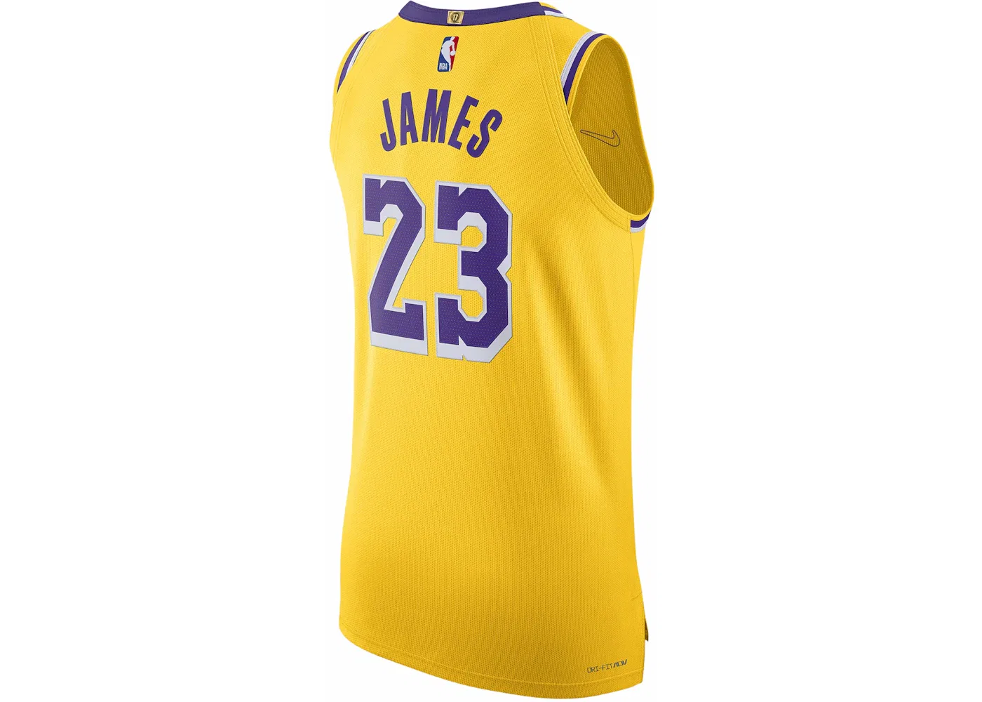 Мужская баскетбольная джерси Nike NBA Los Angeles Lakers Icon Edition 2022/23 Dri-Fit ADV Authentic, Amarillo Yellow — фото 2