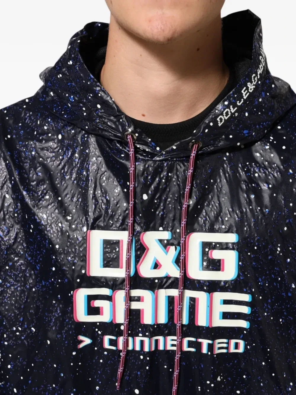 Худи D&G Game с эффектом разбрызганной краски DOLCE & GABBANA, синий — фото 4